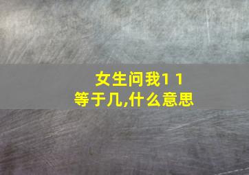 女生问我1 1等于几,什么意思